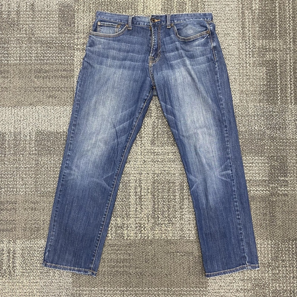 Lucky Brand Jeans Mens 34x30 Blue 221 Original Straight‎ Whiskered Cotton Denim